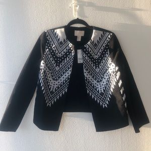 NWT H&M Chevron Pattern Beaded Blazer Jacket